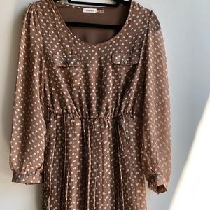 Long sleeve polka dot dress